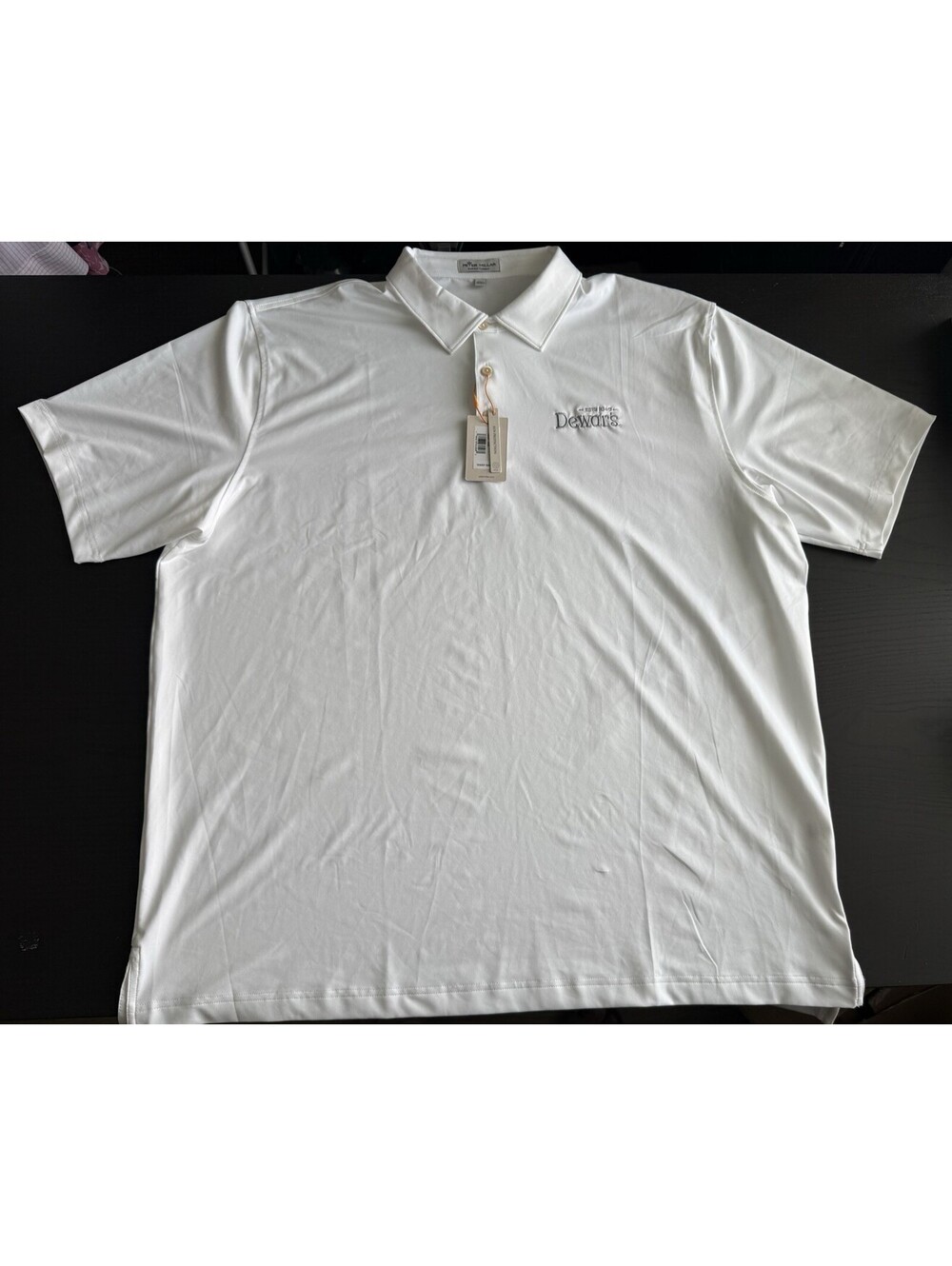 Peter Millar NWT Dewar's Polo Shirt Mens XXL White Crown Sport Summer Comfort